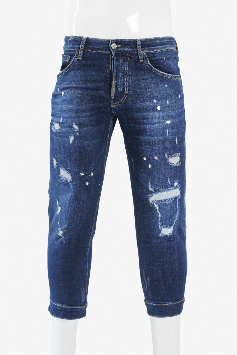 Five Pockets Jeans “3/4 Zipped” Destroy Wash | CÉSAR&CHARLES